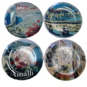 Vintage Italian Poster Art Salad/Dessert Plates, set 4, Italy